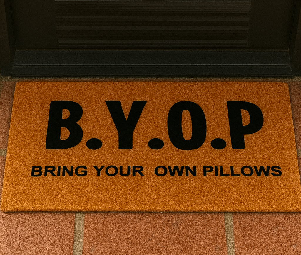 B.Y.O.P (BRING YOUR OWN PILLOWS)